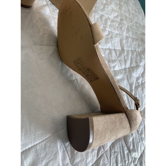 REDTOP Women's Open Toe Chunky 3.9 IN Heel Sandals Ankle Strap Nude Color SZ10😀 - Picture 7 of 16